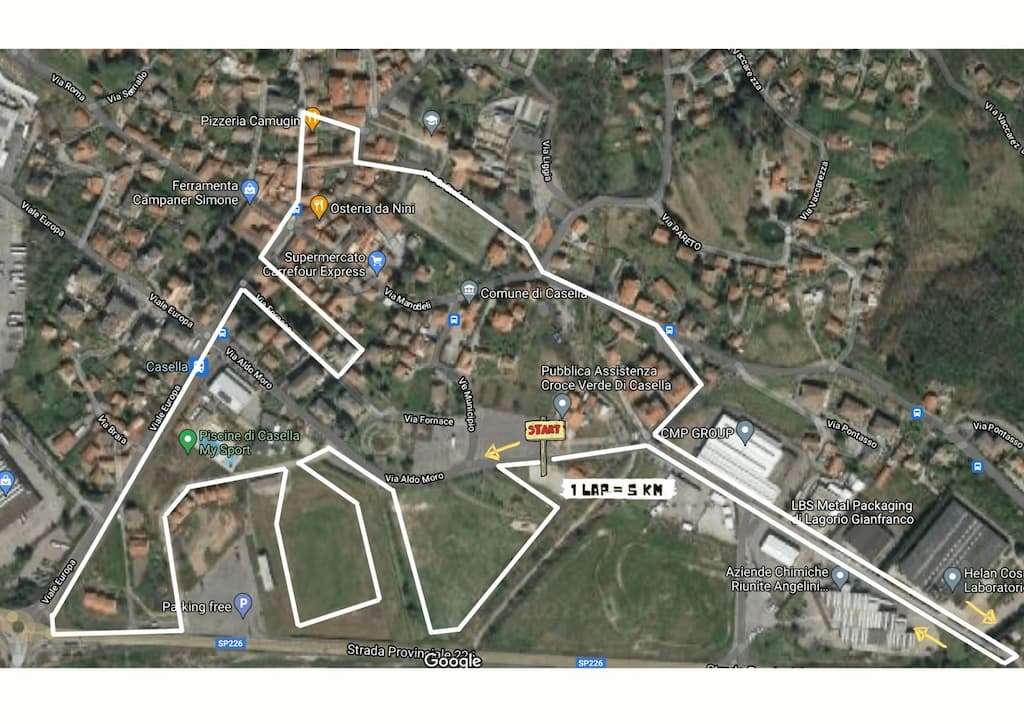 Stracasella 2021 mappa della gara